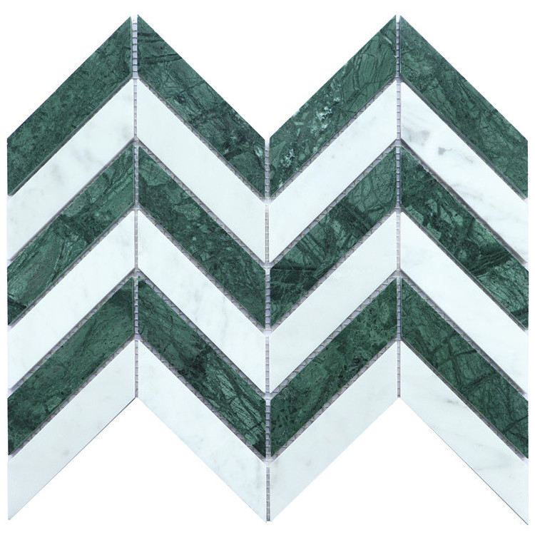 Supplier Modern in Stock Volakas Herringbone Honed Marble Mosaic