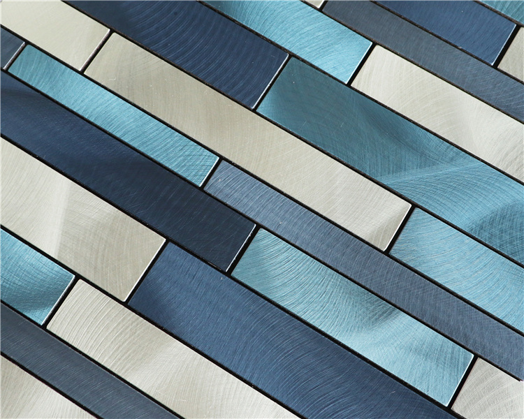 Strip Self Adhesive Metal Aluminum Backsplash Panel Mosaic Tile