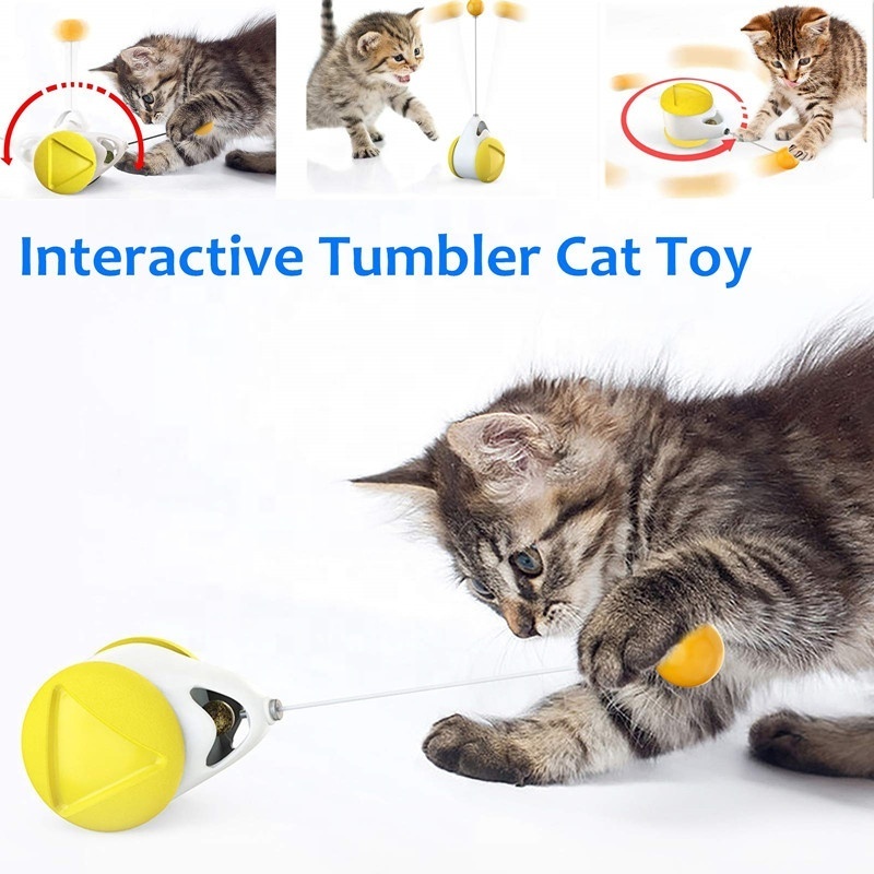 Interactive Cat Chasing Toys for Indoor Cats Chaser Toys with Catnip Ball Tumbler Balanced Exercise Wheel Toy