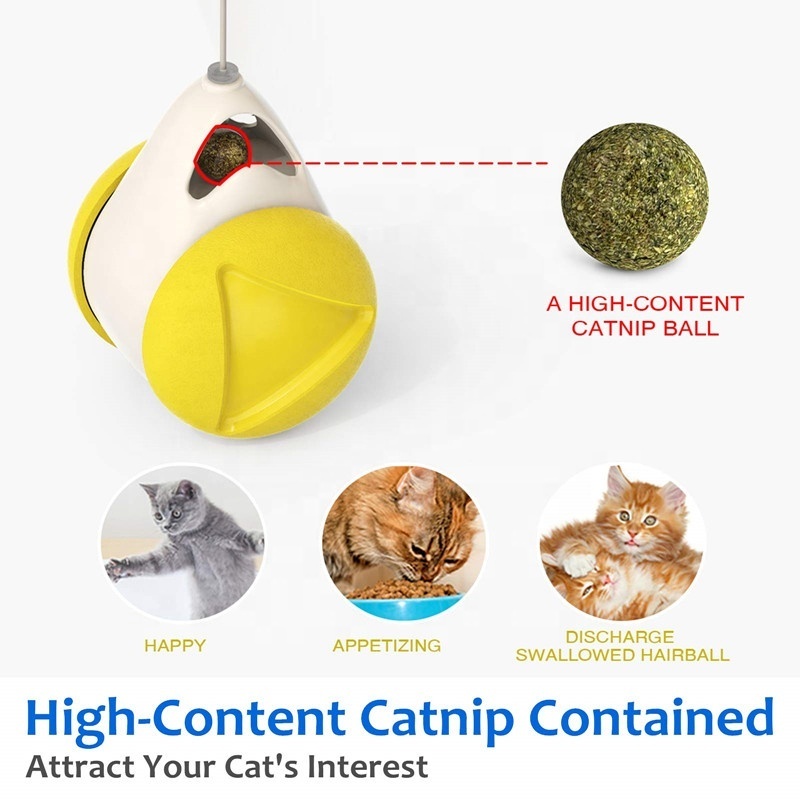 Interactive Cat Chasing Toys for Indoor Cats Chaser Toys with Catnip Ball Tumbler Balanced Exercise Wheel Toy