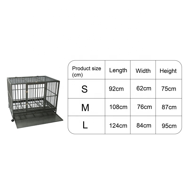 Wholesale Black Durable Dog Cages Metal Kennels Foldable Heavy Duty Dog Crate Pet Crate