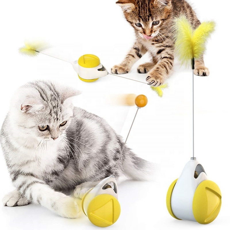 Interactive Cat Chasing Toys for Indoor Cats Chaser Toys with Catnip Ball Tumbler Balanced Exercise Wheel Toy