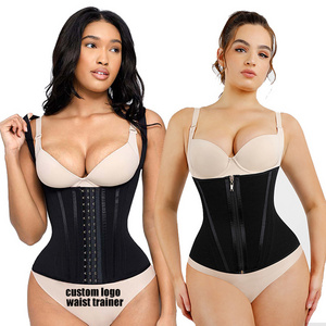 HOT SALE Custom Logo Compression Double Belt Women Slimming Abdominal Control Latex Waist Trainer