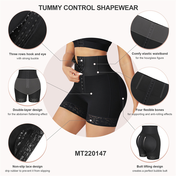 Custom Service Colobian Shapewear Fajas Shorts High Waist Butt Lifter BBL Shapewear Shorts