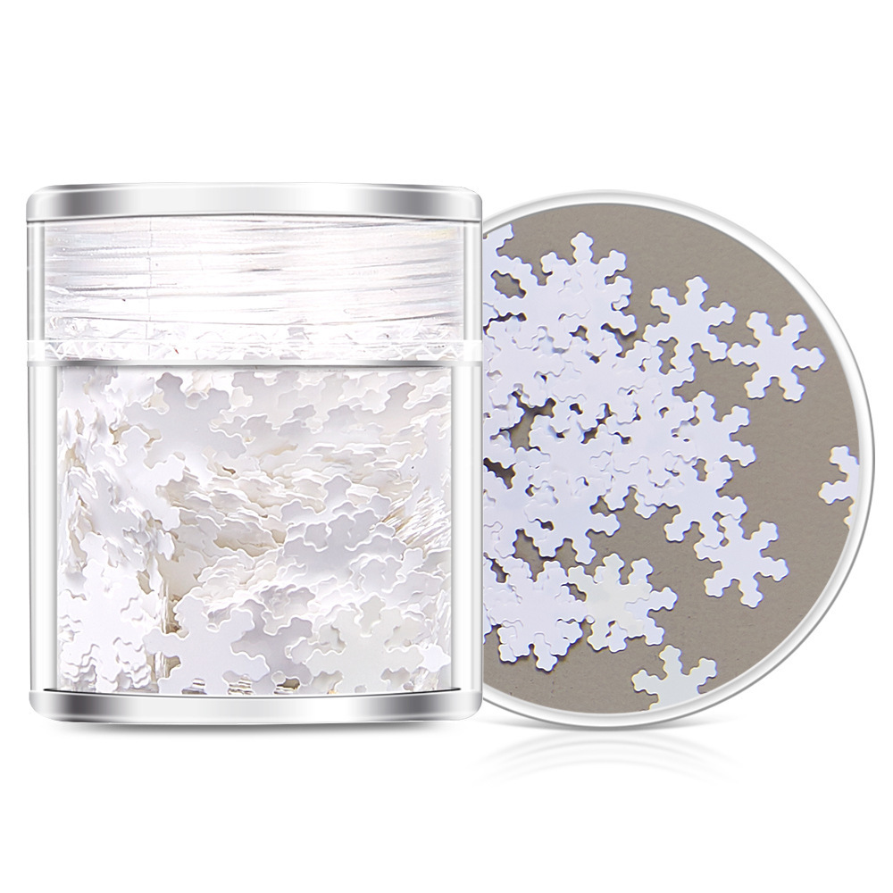 6-10g Bottle Winter Christmas Collection White Snowflake Nail Art Glitter