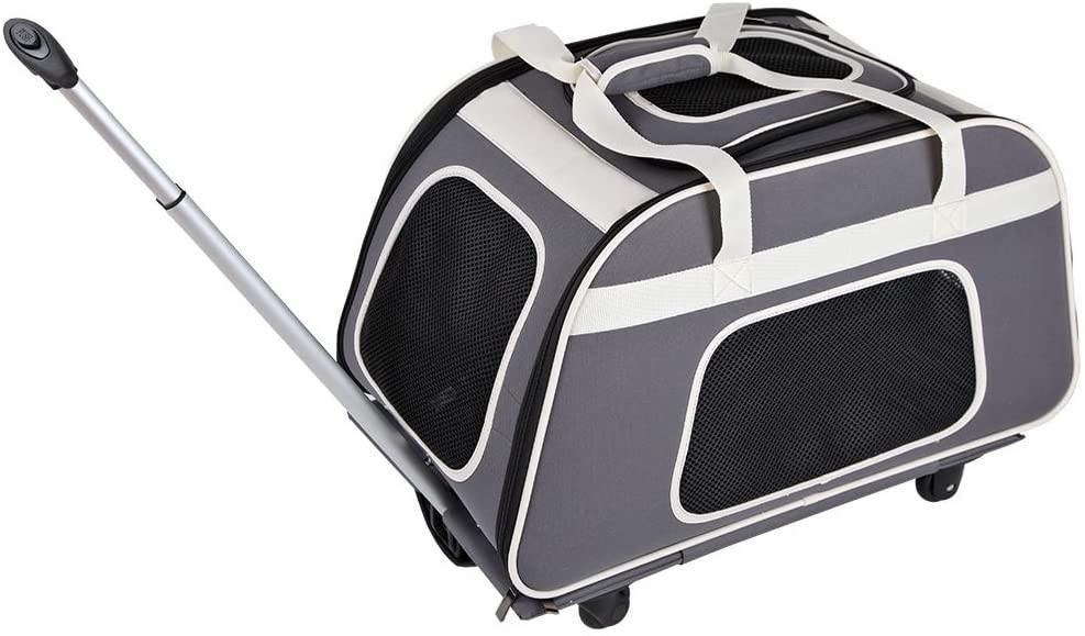 BSCI custom Dogs Cats  removeable Wheels Rolling Pet Breathable Carrier