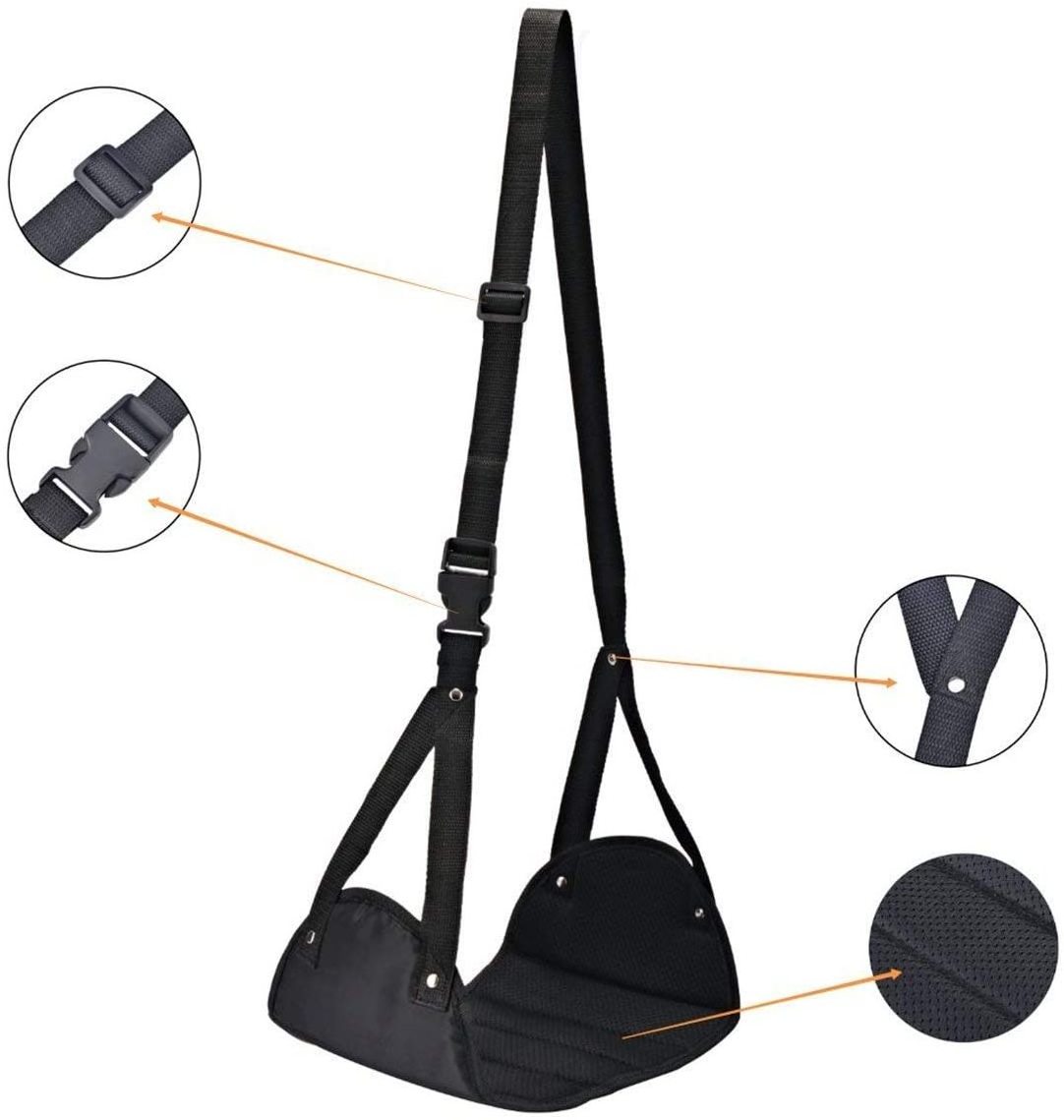 Portable Black Hanging Travel Footrest Adjustable Footrests Hammock for Flight