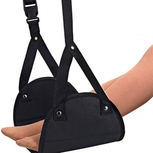 Portable Black Hanging Travel Footrest Adjustable Footrests Hammock for Flight