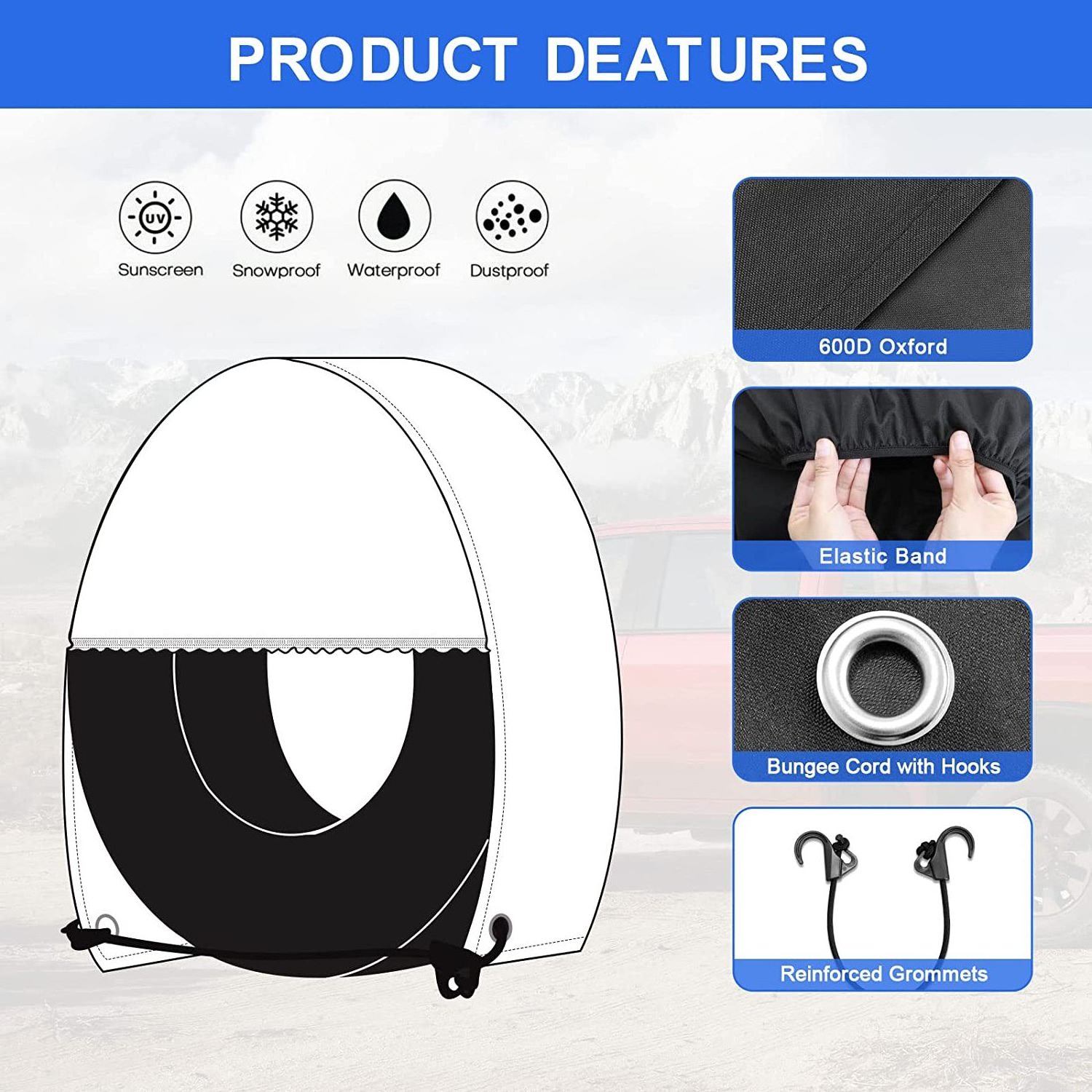 Tough Tire Wheel Protector cover Waterproof Sun Rain Snow Protector Cover