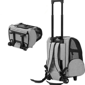 BSCI custom Double Wheels Deluxe Backpack Pet Travel Carrier