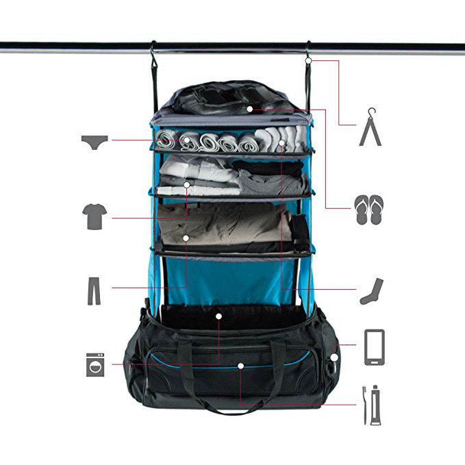 New Design Personality Portable Shelving Luggage Organizer Packable Hanging Travel Shelf