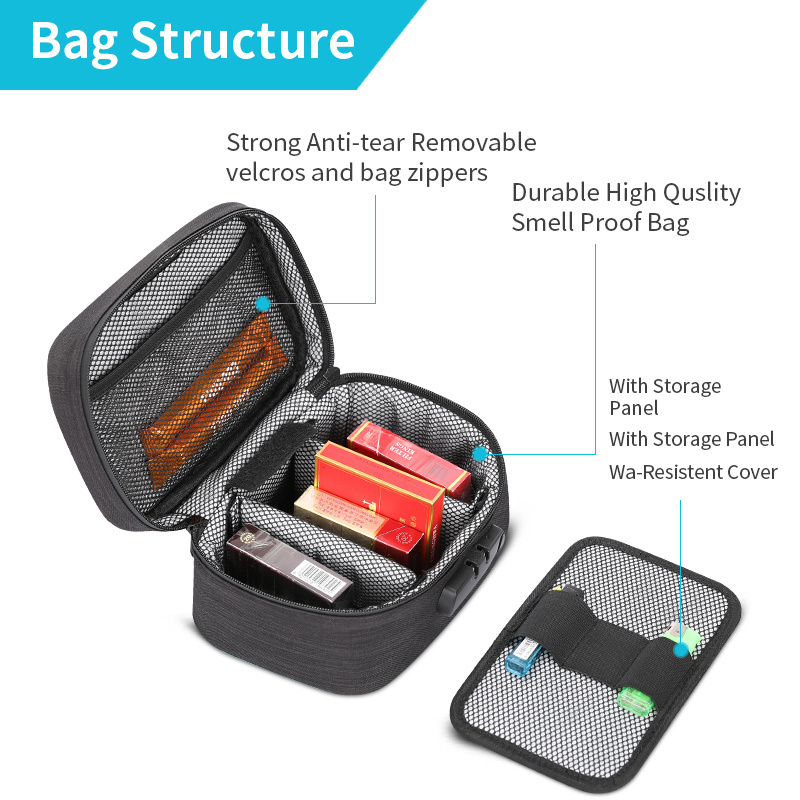 New Odor Proof Bag Smell Proof Pouch with Combination Lock Smell Proof Bag