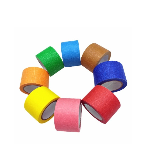 Adhesive craft decorative DIY crep paper tape automotive white blue masking paper tape textured paper tape