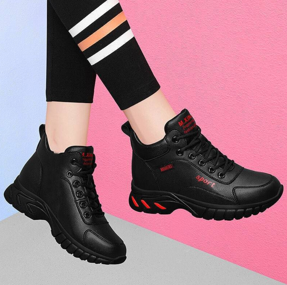 Fashion new Walking Styles School Shoes Custom Logo Pu Leather Ladies Black Shoes For Women