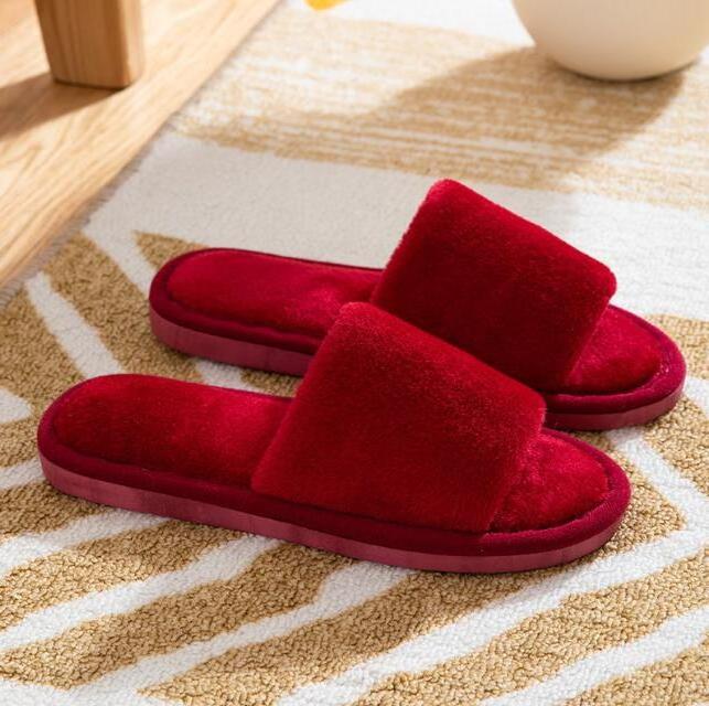 Fashion Ladies Comfortable Soft Faux Fur Warm Slider Slippers Bedroom Indoor Shoes Winter House Slippers Women