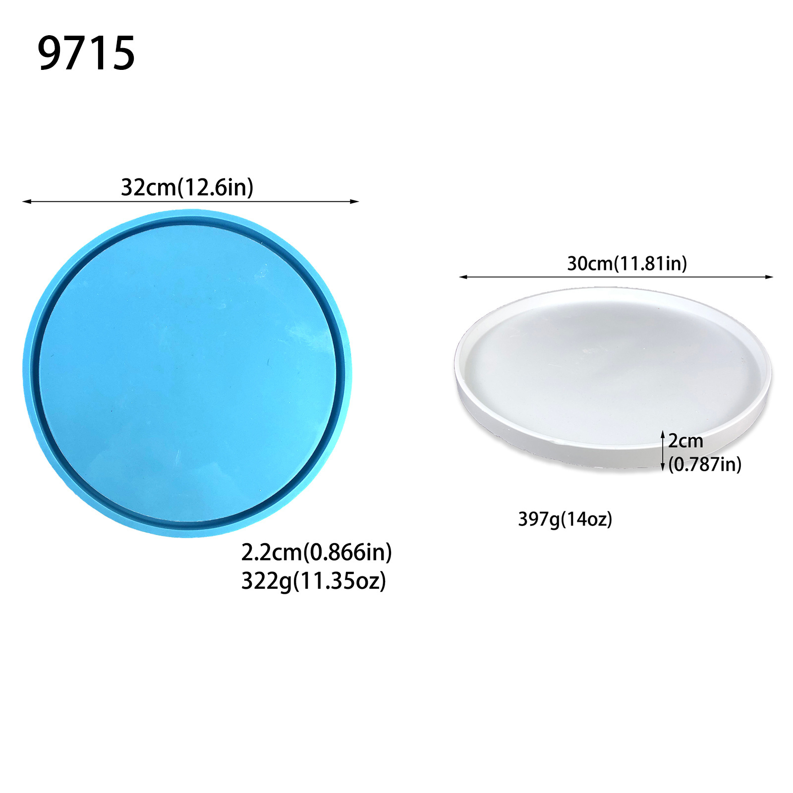 9715 30*2cm  Silicone Tray Mold for Big Round Planter Concrete Molds Gypsum drip tray mold