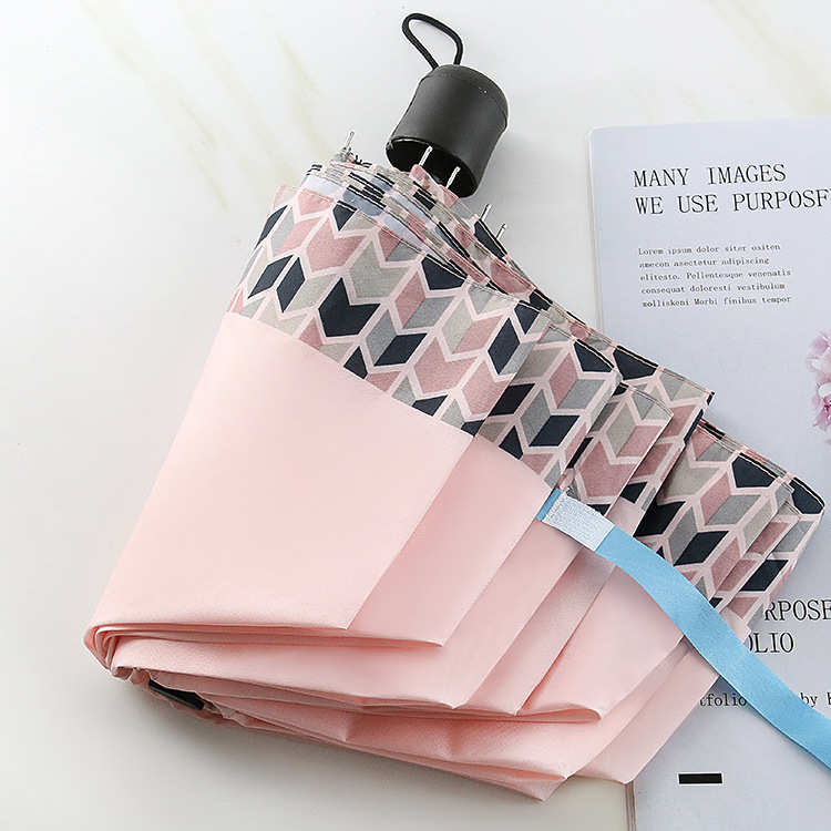 Custom Logo Print High Quality Wholesale Promotional 3 Folding Umbrella Lightweight China Made Wholesale Cheap Umbrella