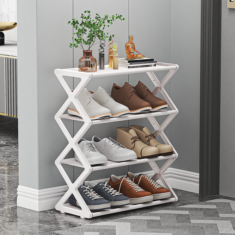 NISEVEN Custom 4 Tier Shoe Shelf Waterproof Nonwoven Storage Shelf for Entryway Hallway Durable Adjustable Shoe Rack