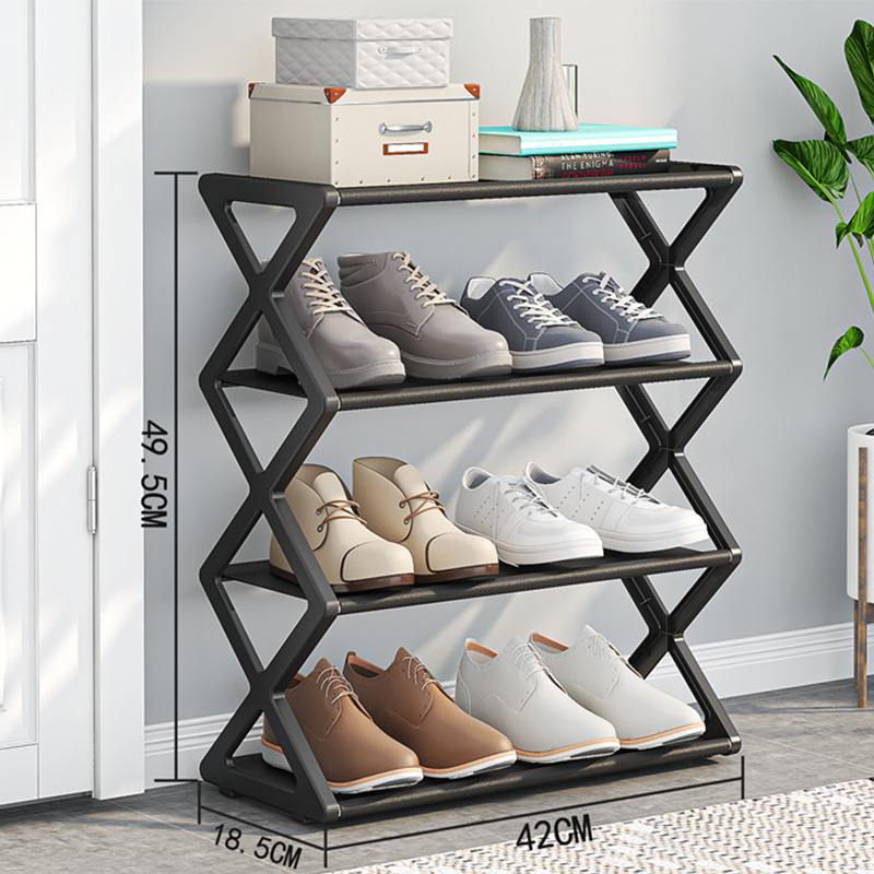 NISEVEN Custom 4 Tier Shoe Shelf Waterproof Nonwoven Storage Shelf for Entryway Hallway Durable Adjustable Shoe Rack