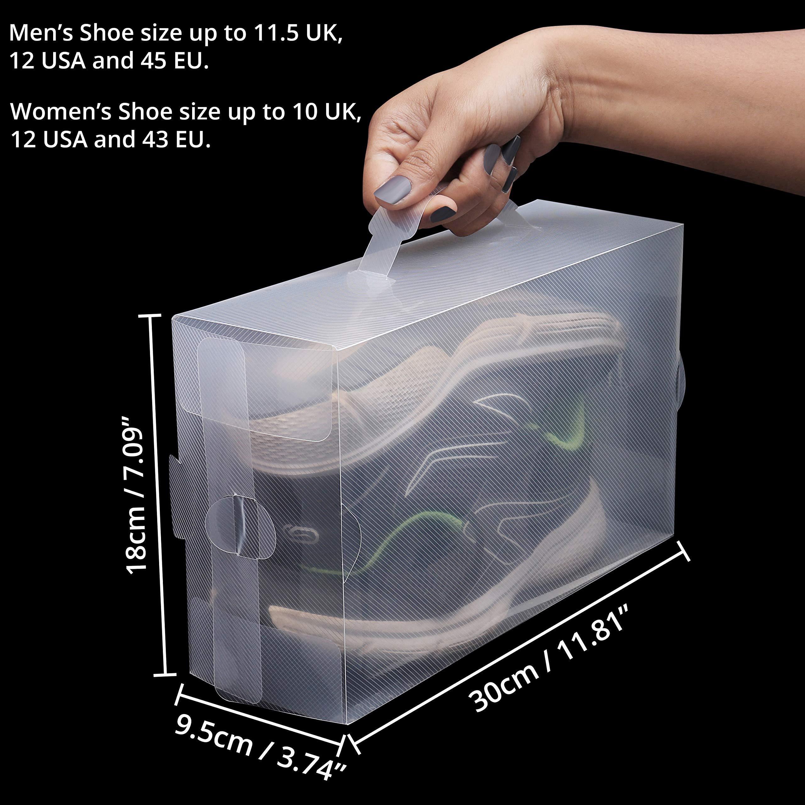 Wholesale 10 Pack Set Stackable Clear Plastic Shoe Box Storage Folding Shoe Storage Boxes For Shoes Display