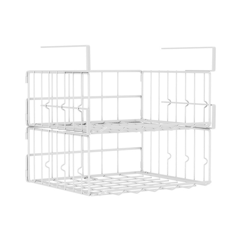 NISEVEN Wholesale Space Saving Undershelf Storage Basket Metal Under Cabinet Shelf Hanging Under Shelf Basket