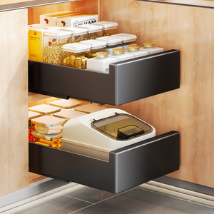 NISEVEN Wholesale 2pcs/Set Heavy Duty Slide Out Pantry Shelves Carbon Steel Slide out Drawers Pull Out Cabinet Organizer