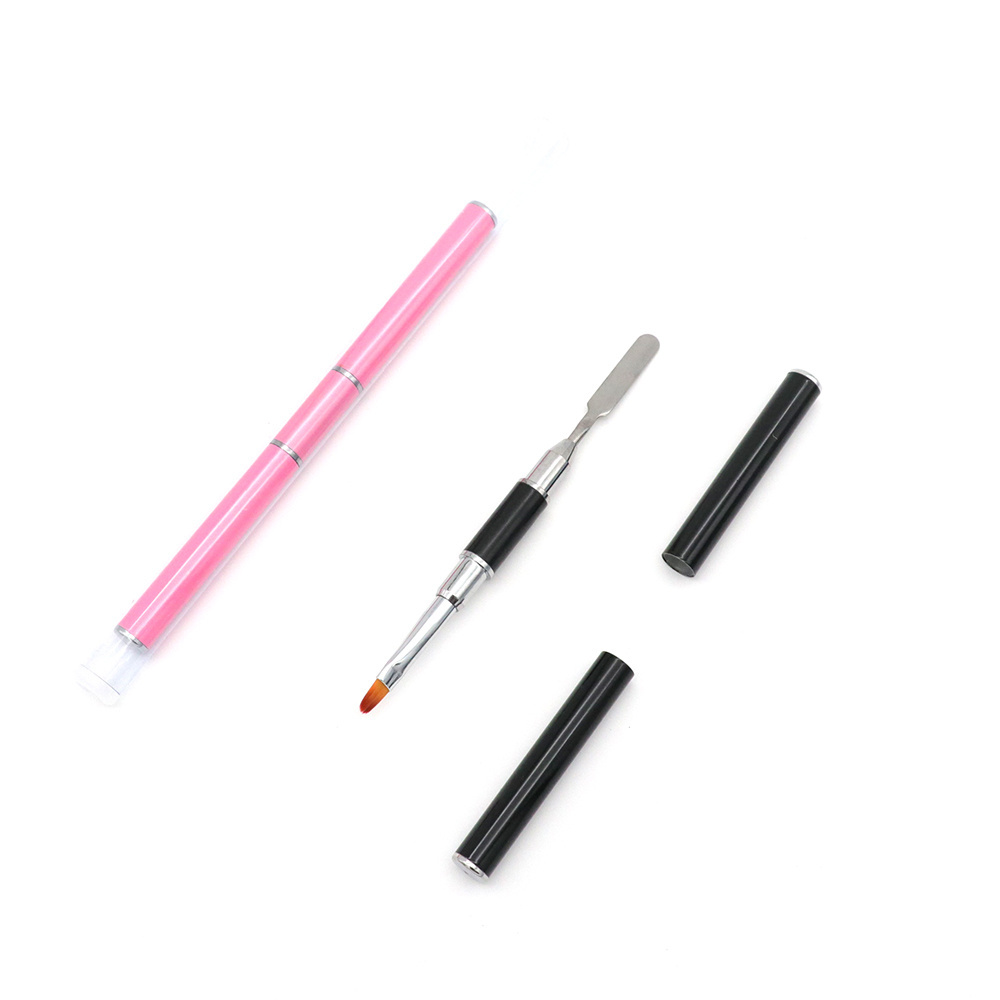 Double-headed dual-purpose manicure phototherapy pen steel push glue embossing stick multi-functional manicure pen crystal glue