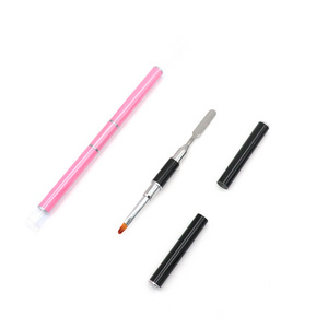 Double-headed dual-purpose manicure phototherapy pen steel push glue embossing stick multi-functional manicure pen crystal glue