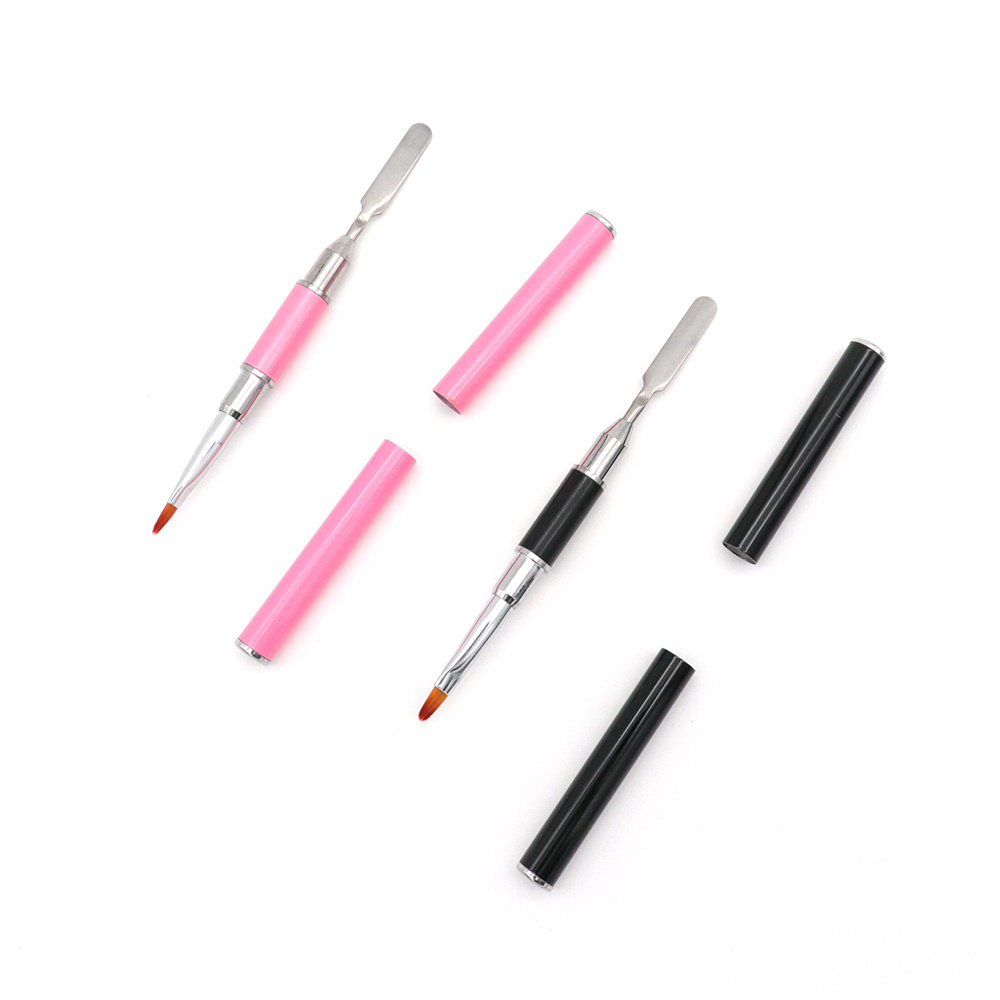 Double-headed dual-purpose manicure phototherapy pen steel push glue embossing stick multi-functional manicure pen crystal glue