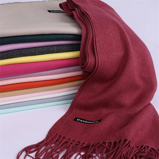 Fashion Lady Warm Long Pure Color Shawl 100% Cashmere Winter Scarf