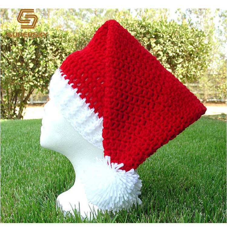 crochet elf hat christmas elf hat red striped color elf hat