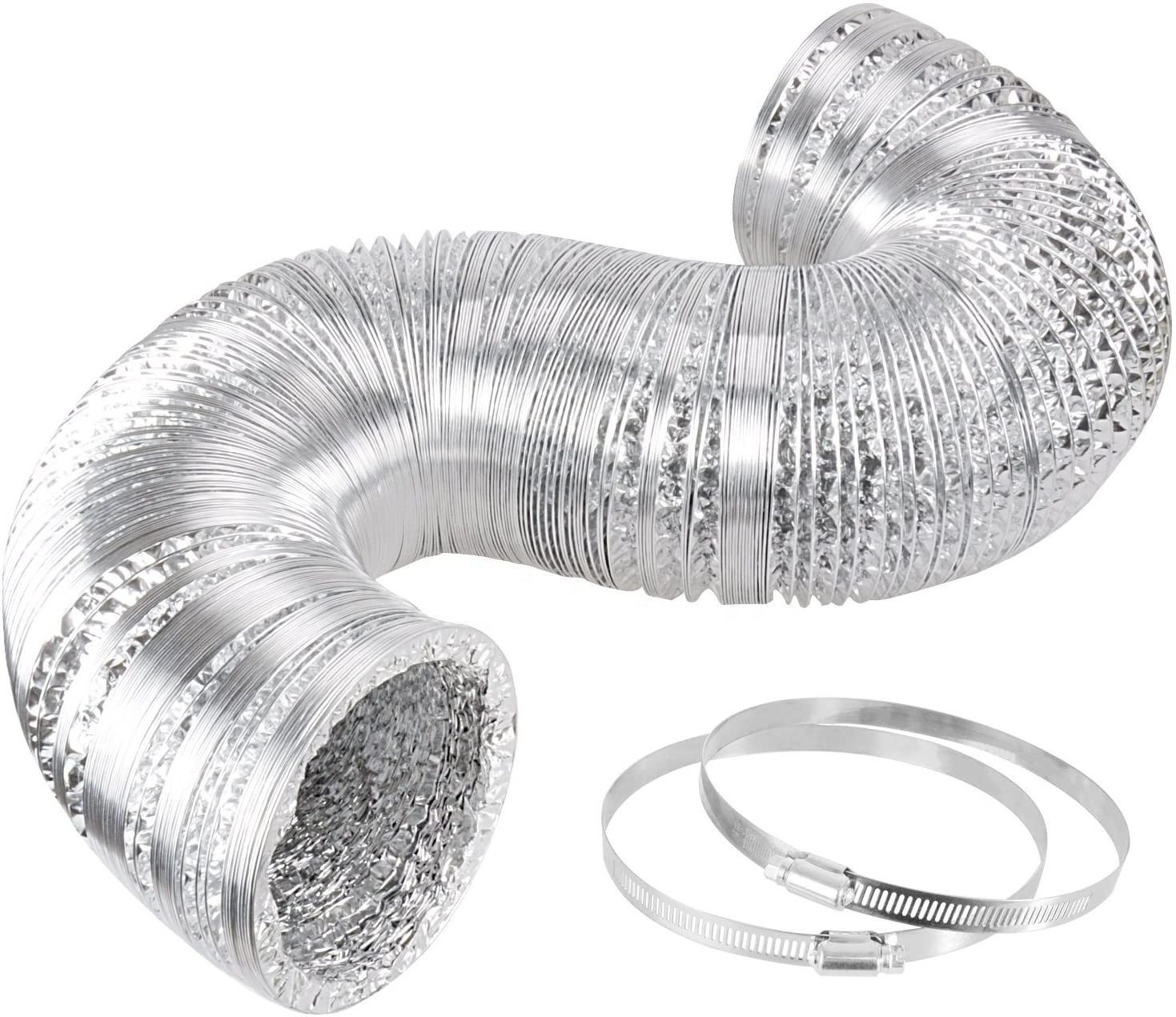 Flexible Dryer Vent Hose Duct Aluminium Foil Flexible Duct for HVAC