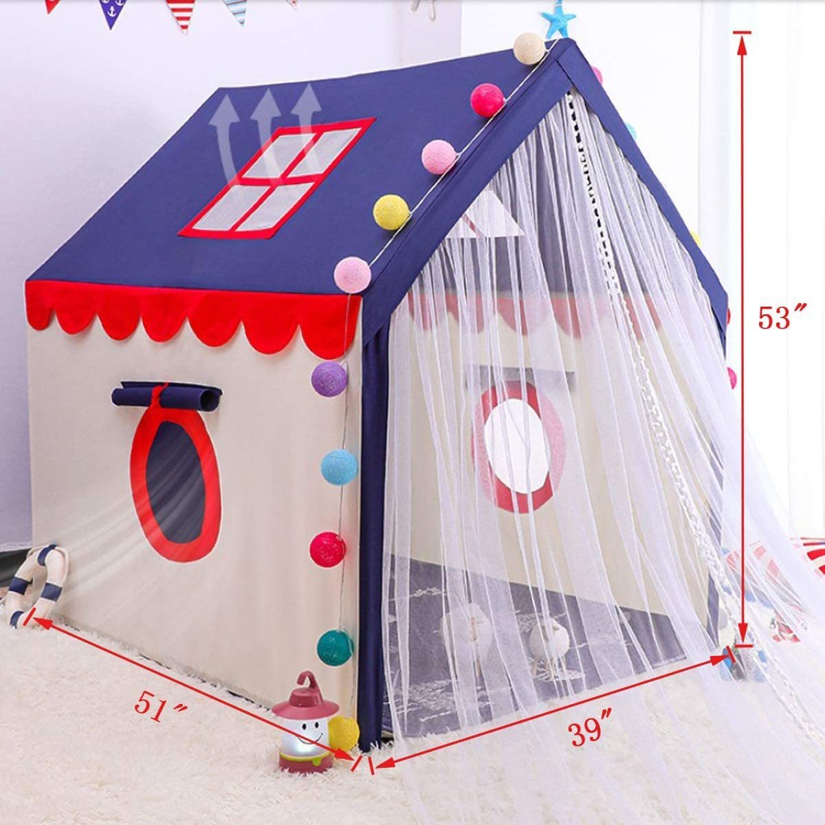 wholesale Indoor Kids Play House Blue Dome Pink Dome With Ball Strings For Boys and Girls Children's Toy Tent