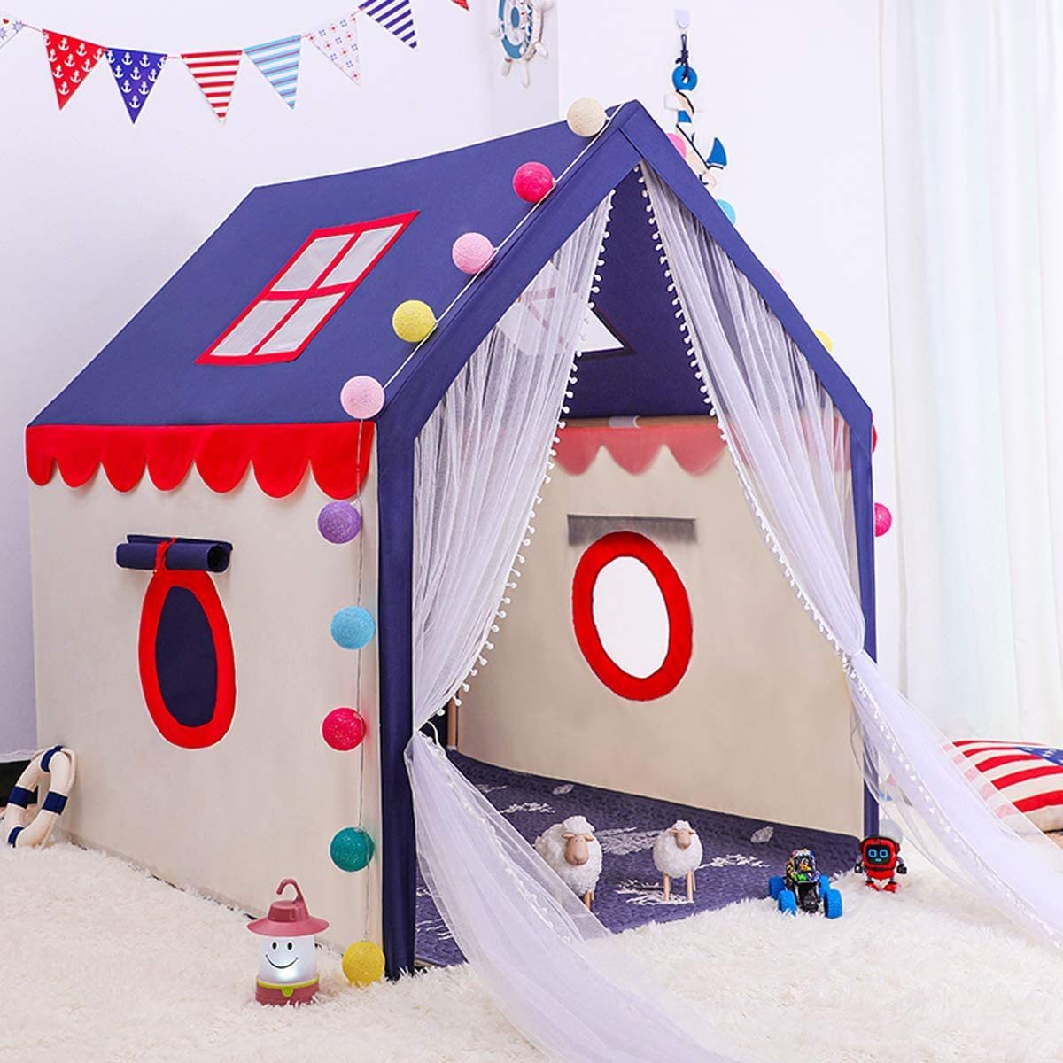 wholesale Indoor Kids Play House Blue Dome Pink Dome With Ball Strings For Boys and Girls Children's Toy Tent