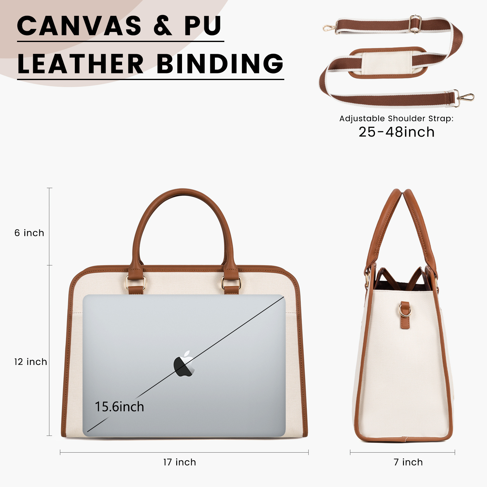 LOVEVOOK canvas leather office tote hand bags for women ladies bulk business briefcase large capacity laptop handbag  for work