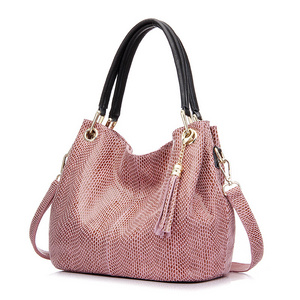 REALER 2023 PU Leather Snake Pattern Hobos Bag Women's Shoulder Hand Bags Fashion Ladies Totes Purses Vintage Women handbags