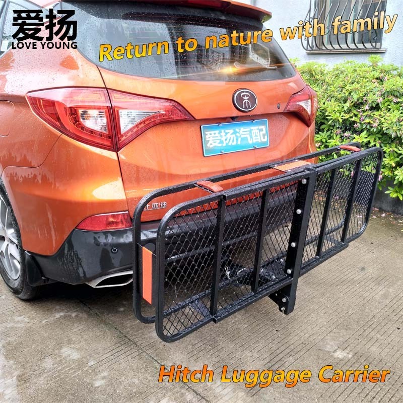 500LBS Steel Hitch Mount Cargo Carrier Car Rear Luggage Rack Bulk Cargo