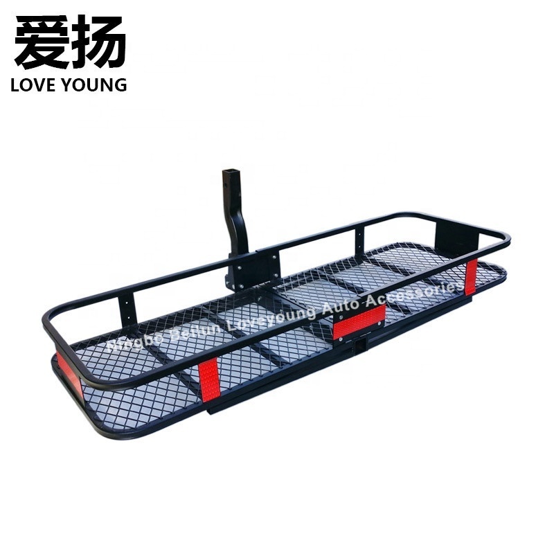 500LBS Steel Hitch Mount Cargo Carrier Car Rear Luggage Rack Bulk Cargo