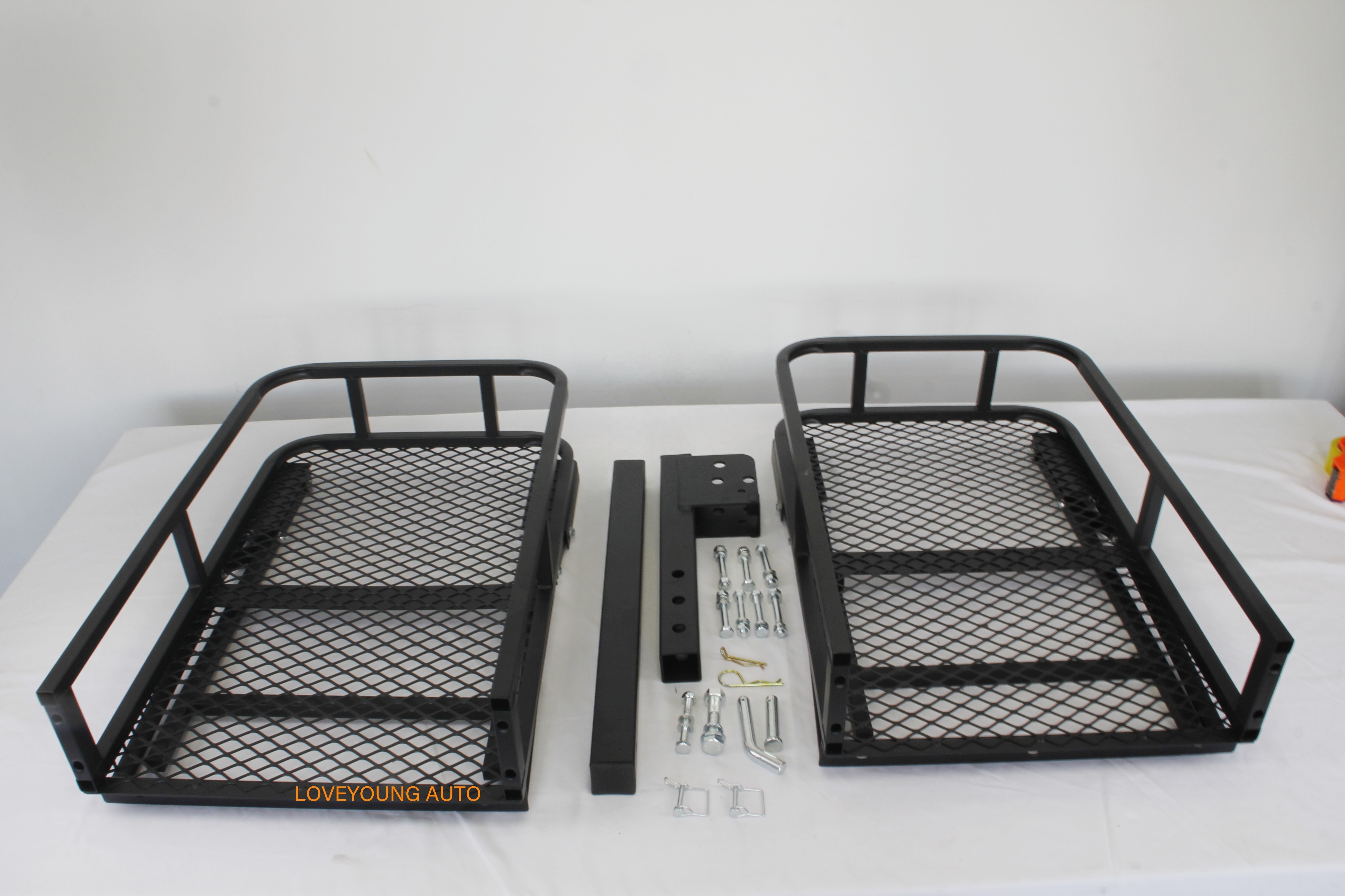 Hitch Mount Cargo carrier Folding Cargo rack Rear Hitch tray Luggage Basket