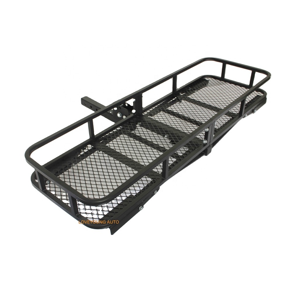 Hitch Mount Cargo carrier Folding Cargo rack Rear Hitch tray Luggage Basket