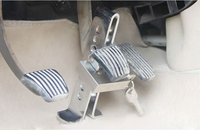 Security Auto Steel Clutch Lock Hidden Anti-Theft Device 8 Holes Car Brake Pedal Lock throttle lock