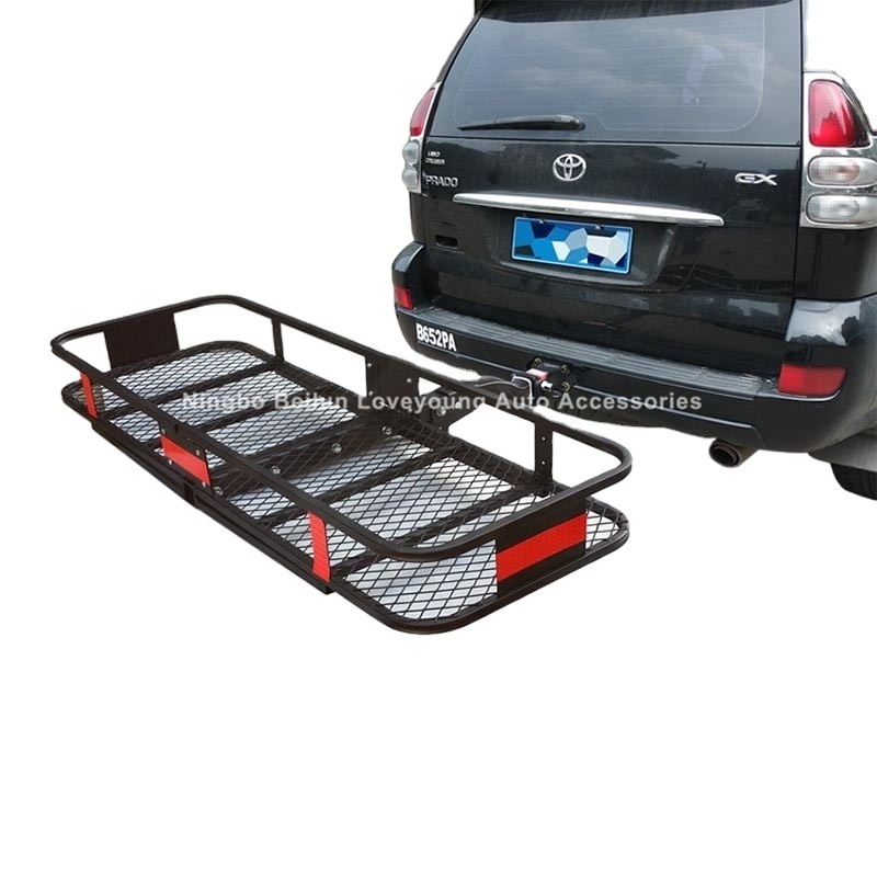 500LBS Steel Hitch Mount Cargo Carrier Car Rear Luggage Rack Bulk Cargo