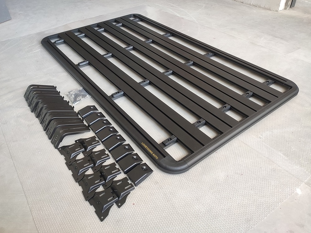 Car Roof Cargo Flat Aluminum 4x4 Luggage Rack for Various vehicle roof rack gutter mount For fj cruiser roof rack