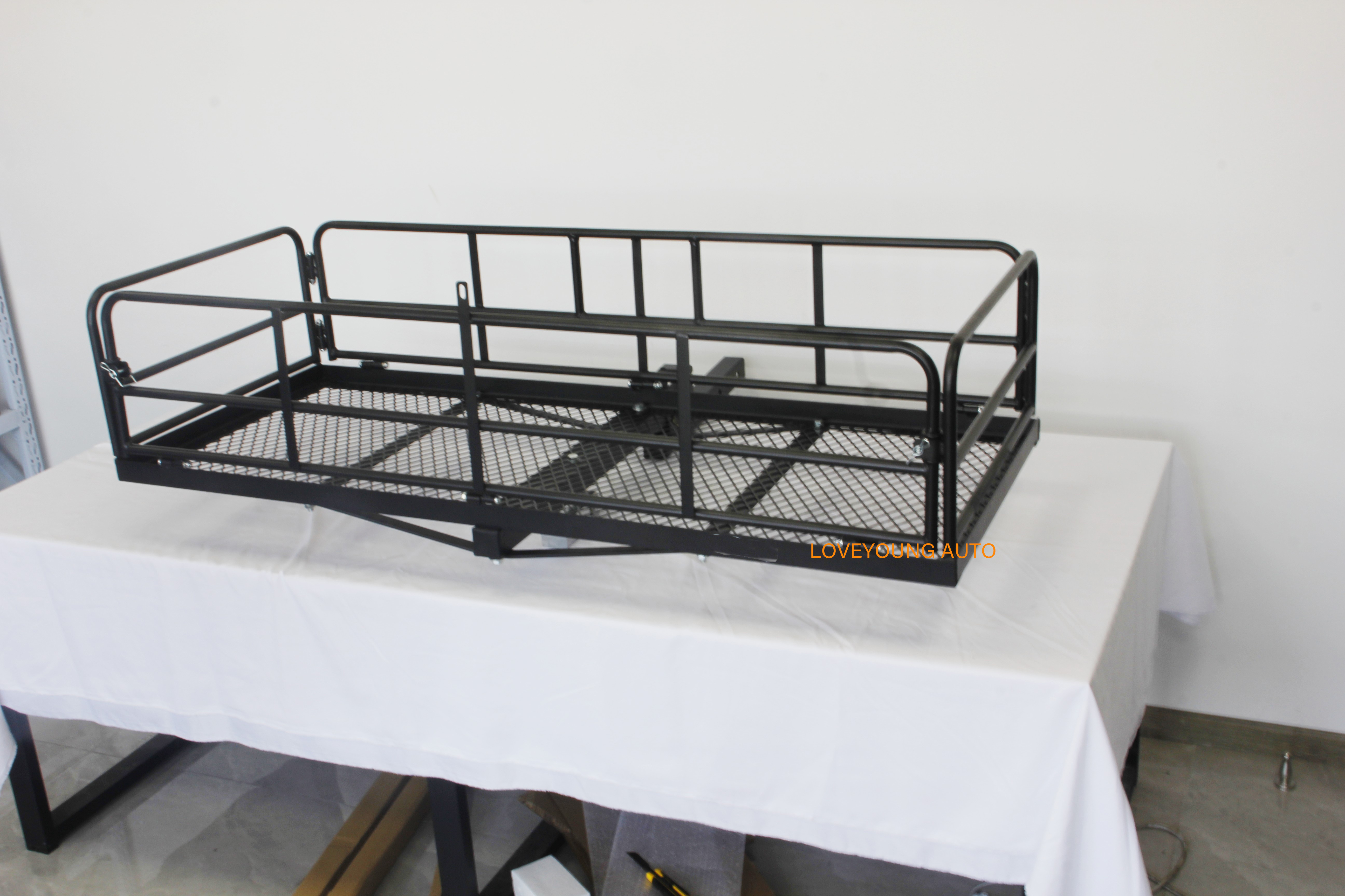 Heavy Duty foldable folding rear rack luggage trailer hitch mount cargo carrier basket for car