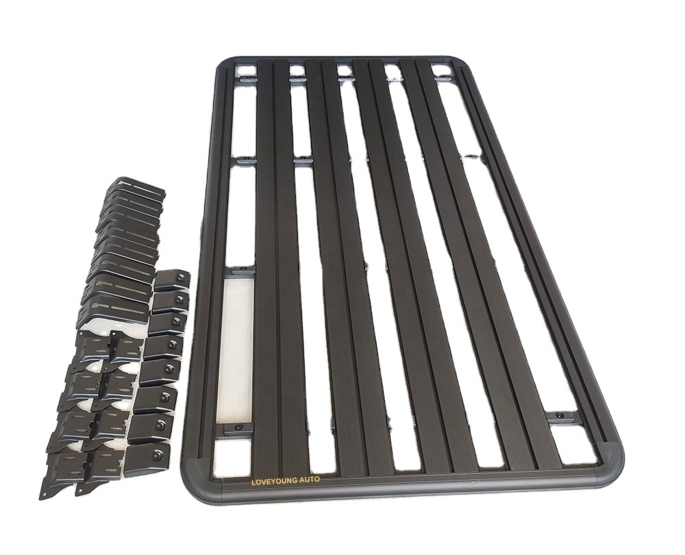 Car Roof Cargo Flat Aluminum 4x4 Luggage Rack for Various vehicle roof rack gutter mount For fj cruiser roof rack