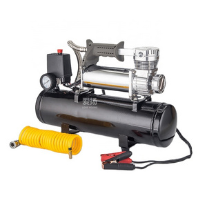 Heavy-duty high-flow tire air pump compressor with air tank for dust blowing tyre inflator