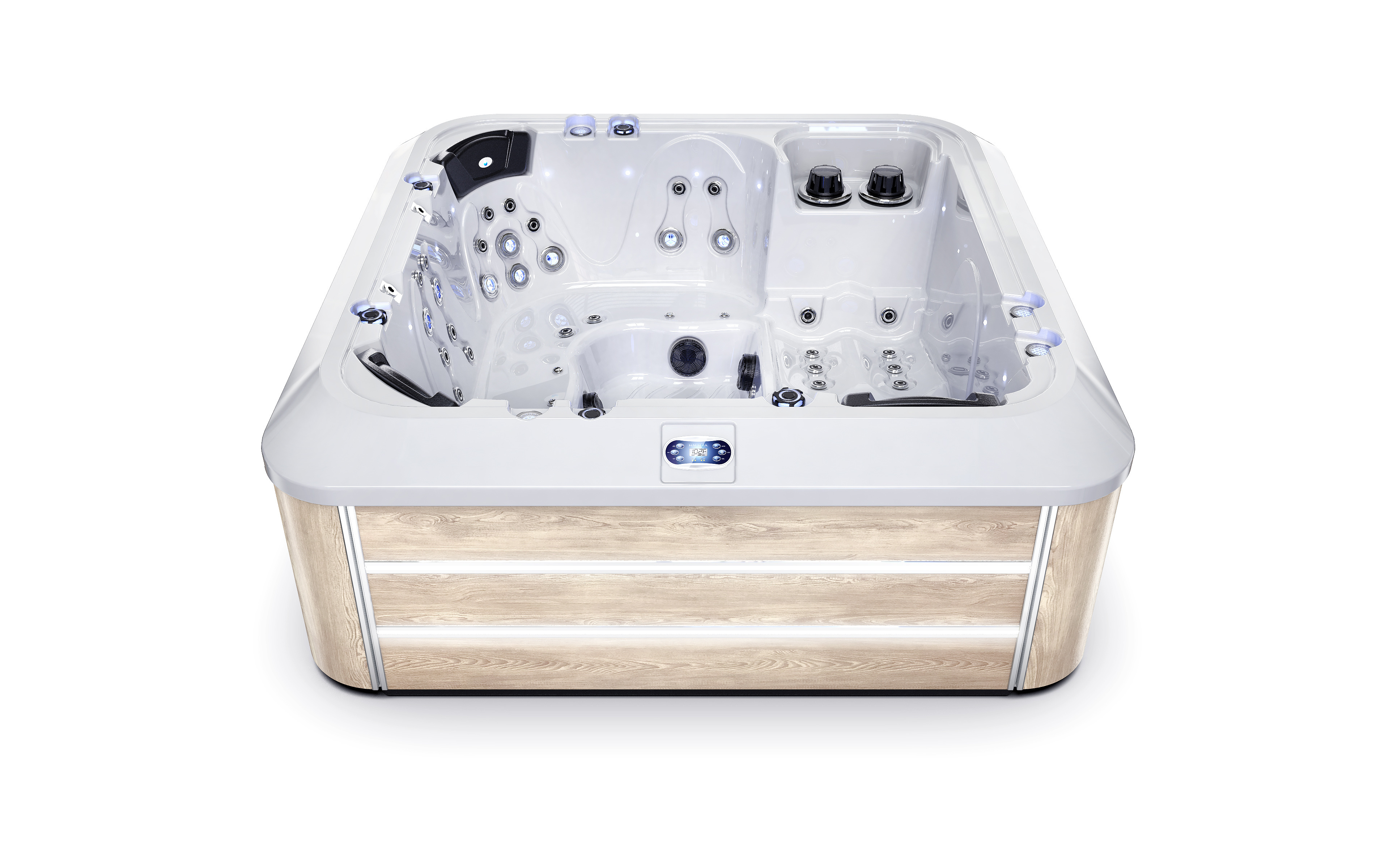 Deluxe Balboa Freestanding Bathtub Hydromassage Outdoor Hot Tub Spa With Foldable Cover