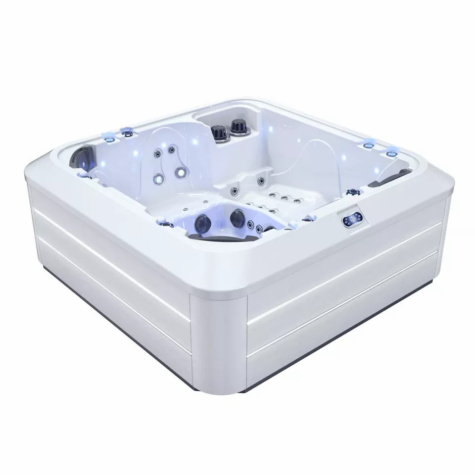 Deluxe Balboa Freestanding Bathtub Hydromassage Outdoor Hot Tub Spa With Foldable Cover