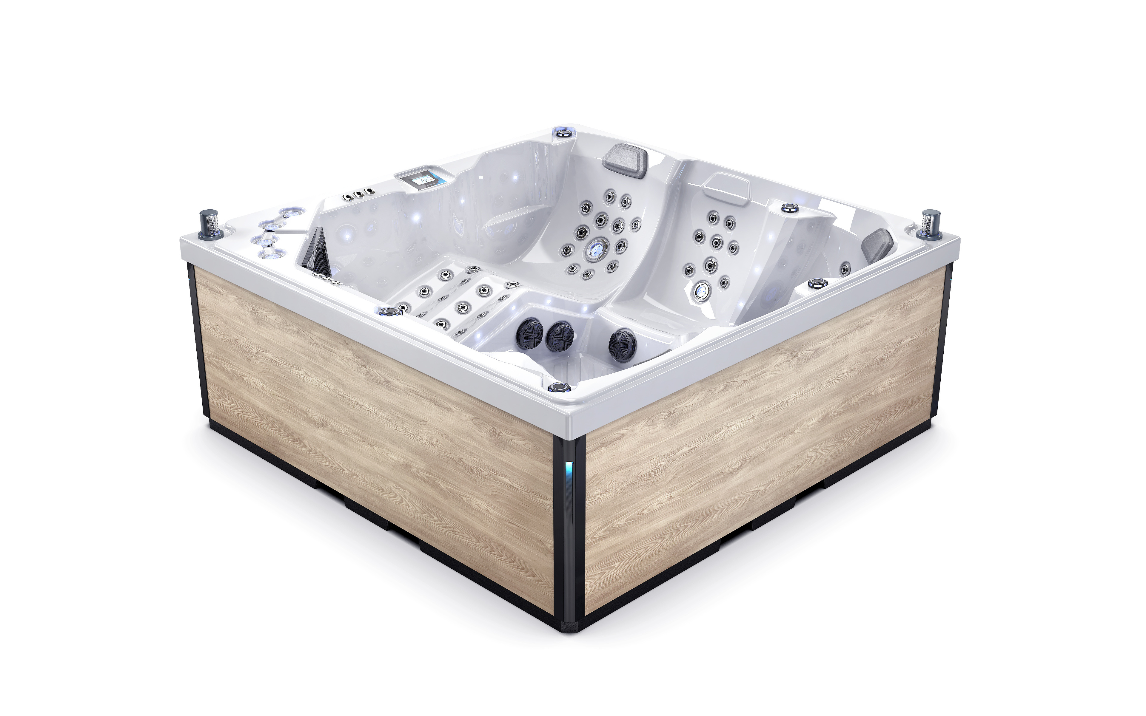 Large Freestanding Acrylic Hot Tub Spa for 5 People Indoor Hotel Jakuzzi Bathtub with Exterior Vasca Idromassaggio Relaxation