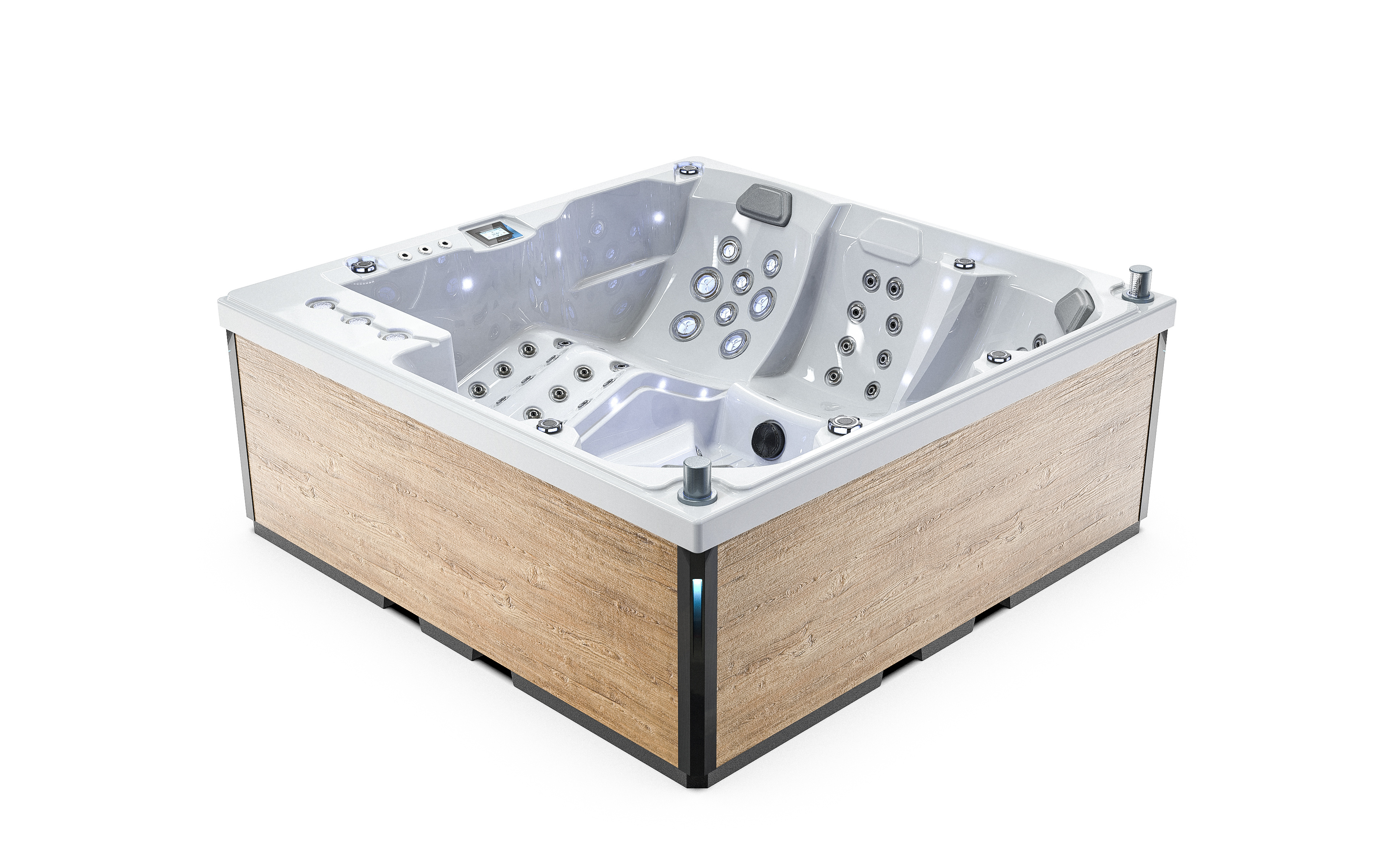 Hotel Indoor Large Freestanding Acrylic Jacuzzier 6 Person Vasca Idromassaggio Hot Tub Spa 2m Length for Exterior Use